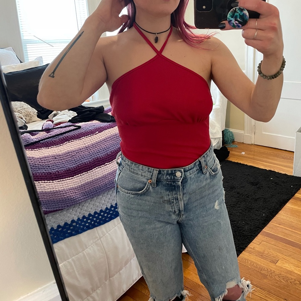 Red Busty Bodysuit